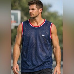 Nike Men's Blue Mesh Tank Top